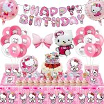 Kitty party vaisselle set, 90pcs dcorations de fte sur thme de ki - tty, assiettes en carton pour ...