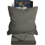 Kjakl - 1613. 2353 parure de lit 2 pices anthracite 135 x 200 cm et 80 x 80 cm