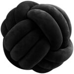 Kjakl - coussin rond en peluche noue pour canap, lit, chambre a coucher, 25 cm, noir