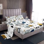 Kjakl - parure de lit 3 pièces pour enfants avec drap - housse a poches profondes u2013 motif voiture ... Kjakl - parure de lit 3 pièces pour enfants avec drap - housse a poches profondes u2013 motif voiture ...