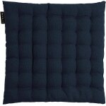 Kjakl - pepper elgante galette de chaise 40x40 cm, coton, lavable en machine, bleu marine fonc