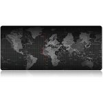 Kjakl - tapis de jeu xl carte du monde gaming mouse pad, 80 x 30 cm, avec base antidrapante en caoutchouc ...