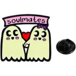 Kjdal - broche en email pour couple fantme pour femmes et hommes mode amour c?ur, ames s?urs halloween ...