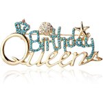 Kjdal - epingles de reine d'anniversaire pour femmes, broche princesse sirne avec couronne en strass ...