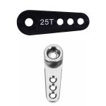 Klaxon 2x28. 5mm 25t pour modle de voiture traxxas axial, demi - bras servo, noir et argent, 1 / 10 ...