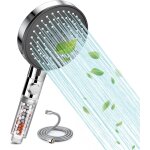 Ksfal - pommeau de douche avec filtre, douchette a main haute pression avec tuyau de 2 m, 5 types de ...