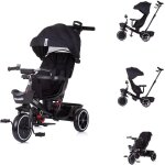 Ksfal - tricycle 4in1 smart barre poussée siège pivotant porte - biberon plateau, coloris:gris foncé Ksfal - tricycle 4in1 smart barre poussée siège pivotant porte - biberon plateau, coloris:gris foncé