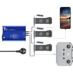 Kuwj - chargeur de batterie 5 en 1 pour drone dji mavic 3, mavic 3 pro / classic / cine, charge 3 piles ...