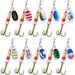 Kwex - 10 pices kit de leurre pche trois crochets, paillettes rotatives a 360, convient a pche en ...