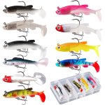 Kwex - 10 pièces leurres peche en mer ensemble avec 1 boîte en plastique hameçons appâts artificiels ... Kwex - 10 pièces leurres peche en mer ensemble avec 1 boîte en plastique hameçons appâts artificiels ...