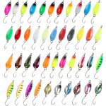 Kwex - lot de 43 cuillres de pche spinner leurres pour perche brochet truite kit d'appts de pche ...
