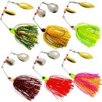 Kwex - shaddock leurres de pche spinnerbait en mtal dur cuillre spinnerbait jupe jig leurre kit pour ...