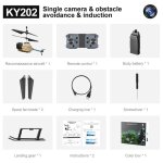 Ky202 noir bee 4ch 6 axes 4k double cam�ra air geste evitement d& 39; obstacles vol stationnaire intelligent ...