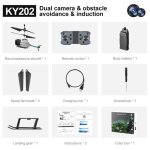 Ky202 noir bee 4ch 6 axes 4k double cam�ra air geste evitement d& 39; obstacles vol stationnaire intelligent ...