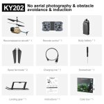 Ky202 noir bee 4ch 6 axes 4k double cam�ra air geste evitement d& 39; obstacles vol stationnaire intelligent ...