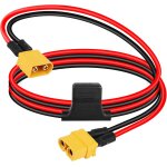 Kyaoayo - 12awg xt60 cble d'extension avec fil de silicone fusible 30a pour ebike, chargeur de batterie ...