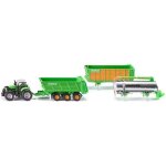 Kyaoayo - 1848, tracteur deutz - fahr avec 3 remorques joskin, 1:87, mtal / plastique, vert, 5 pices, ...