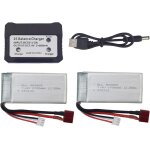 Kyaoayo - 2pcs 7. 4v 1700mah batterie & 2en1chargeur pour 9205e 9203e 9204e 9206e hb101 2. 4g 1:10 pleine ...