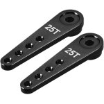 Kyaoayo - 2pcs aluminium 25t servo klaxon pour futaba savox rc modle voiture bateau noir