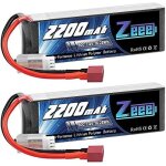 Kyaoayo - 2s lipo batterie 2200mah 7, 4v 50c 2s batterie rc avec connecteur t pour fpv racing drones ...