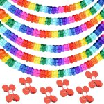 Kyaoayo - lot de 6 guirlandes en papier - dcoration d'anniversaire - arc - en - ciel - guirlande de ...
