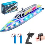 Kyaoayo - bateau tlcommand, 2. 4 ghz bateau telecommand enfant avec lumires led, haute vitesse rc ...