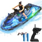 Kyaoayo - bateau tlcommand 2, 4 ghz, bateau a moteur rc avec lumires led et poupes de simulation, ...