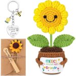 Kyaoayo - cadeau de maitresse cadeau pour la fte des enseignants mini poupe tournesol au crochet avec ...