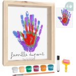 Kyaoayo - cadre empreinte main famille et empreinte main pied bebe avec espace pour 4 empreintes, kit ...