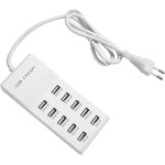 Kyaoayo - chargeur usb a 10 ports, 50 w, 5 v, multiple, 10 ports, hub usb, station de charge rapide pour ...