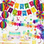 Kyaoayo - guirlande d'anniversaire tourbillons streamer cercle a pois - décoration pour hommes et femmes ... Kyaoayo - guirlande d'anniversaire tourbillons streamer cercle a pois - décoration pour hommes et femmes ...