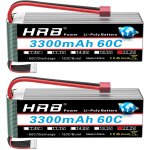 Kyaoayo - hrb 2packs 6s 3300mah 22. 2v 60c lipo battery pack with t plug for rc car boat truck heli airplane ...