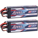 Kyaoayo - sigp 2s 7. 4v lipo battery 5000mah 130c hard case with deans t plug for rc car truck boat vehicles ...