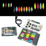 Kyaoayo - spoons spoon lot de 16 leurres de pche a la truite actifs uv et phosphorescents avec bote, ...