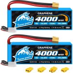 Kyaoayo - yowoo 2pcs 4s lipo batterie 4000mah 14, 8v 150c graphne lipo avec fiche xt60 pour rc evader ...