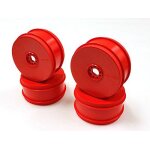 Kyosho ifh006kr dish wheel (4 piece), fluorescent red