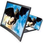 L6 12 pouces ecran incurv� loupe pour t�l�phone portable hd ecran agrandisseur vid�os films noir ecran ...