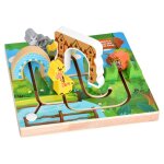 Labyrinthe en bois, jouet pr�scolaire, labyrinthe coulissant avec animaux, labyrinthe d'apprentissage ...