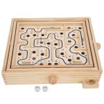 Labyrinthe en bois pour personnes agées, jeu de société educatif avec billes en acier Labyrinthe en bois pour personnes agées, jeu de société educatif avec billes en acier
