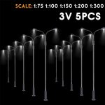 Lampadaire de jardin noir echelle ho 1:75 1:100, 5 pièces, eclairage de paysage Lampadaire de jardin noir echelle ho 1:75 1:100, 5 pièces, eclairage de paysage