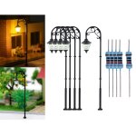 Lampadaire rétro a l'échelle 1:87 ho, 10 pièces, lampadaire de rue, aménagement paysager de jardin Lampadaire rétro a l'échelle 1:87 ho, 10 pièces, lampadaire de rue, aménagement paysager de jardin