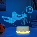 Lampe 3d football, gardien de but illusion led veilleuse avec 16 couleurs changeantes tlcommande, meilleur ...