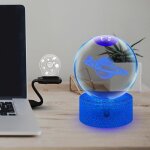 Lampe boule de cristal galaxie avec base lumineuse 16 couleurs, illusion 3d saturne, veilleuse planète ... Lampe boule de cristal galaxie avec base lumineuse 16 couleurs, illusion 3d saturne, veilleuse planète ...