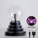 Lampe boule de plasma en cristal magique 3 / 4 / 5 / 6 / 8 pouces, veilleuse led pour enfant, cadeau ... Lampe boule de plasma en cristal magique 3 / 4 / 5 / 6 / 8 pouces, veilleuse led pour enfant, cadeau ...