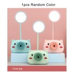 Lampe de bureau led bleue, taille crayon, dessin anim� d'animaux, cochon, lampe de table pour enfants, ...