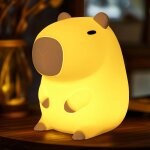 Lampe capybara, led b�b� silicone veilleuse capybara, veilleuse enfant rechargeable usb, cadeau pour ...