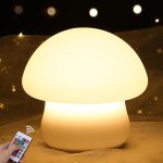 Lampe champignon avec tlcommande, rechargeable, 16 couleurs, veilleuse en silicone souple et spongieux, ...