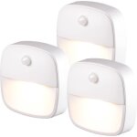 Lampe dtecteur de mouvement interieur, lot de 3 veilleuse led pile, veilleuse d'escalier automatiquel ...