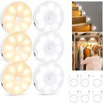 Lampe detecteur de mouvement interieur, 6 pcs veilleuse detecteur de mouvement pour eclairage d'escalier, ...