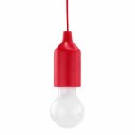 Lampe e27 a led pull - light lp1w rouge avec interrupteur pour eclairage autonome + 3 piles aaa